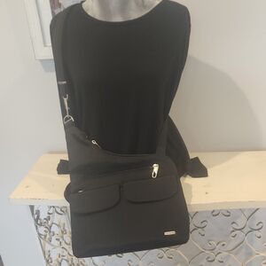 Travelon Black Crossbody Bag with Metallic Accents